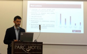 Laurentiu Bunescu presenting the results of an impact assessment survey at the workshop